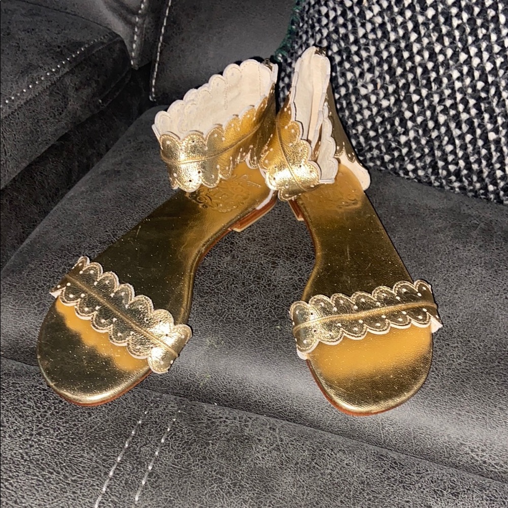 Gold Scalloped Sandals